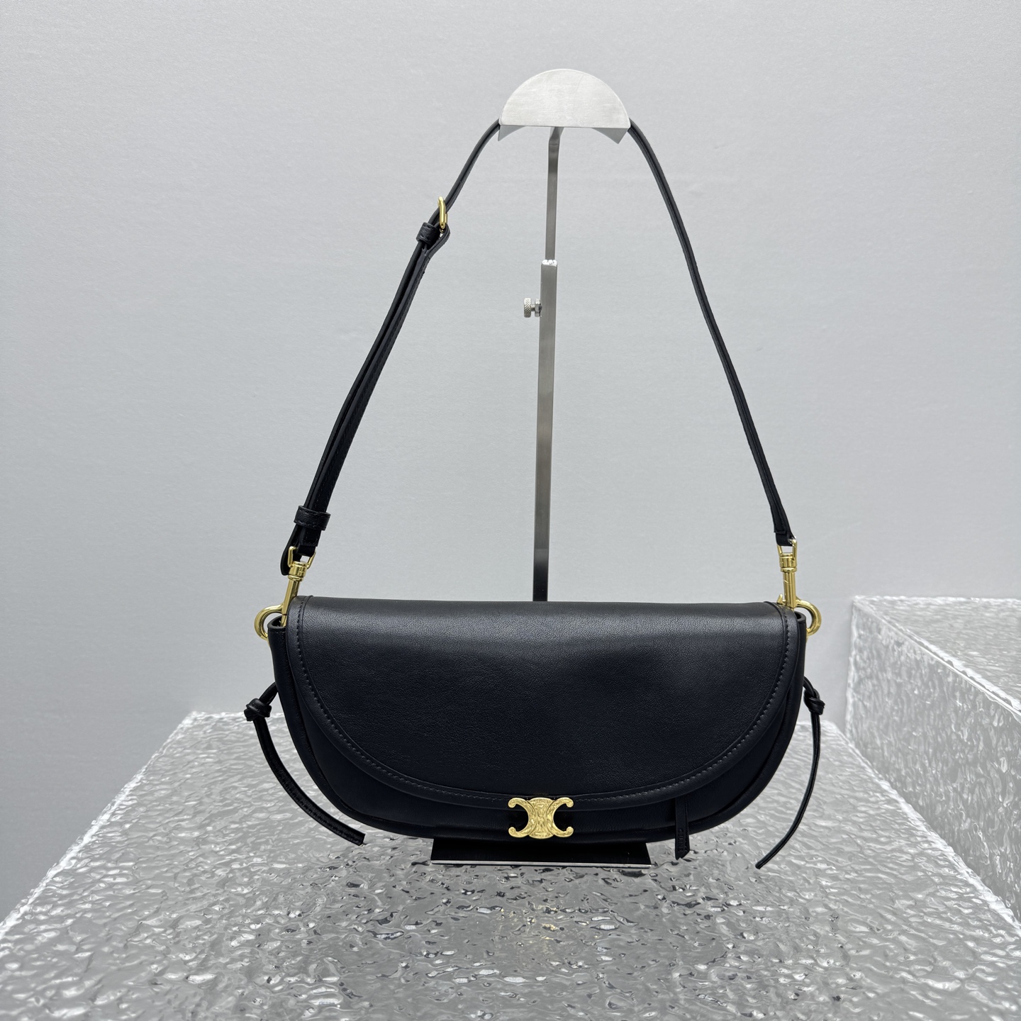 celine-little-halfmoon-soft-triomphe-black-4 Celine Half Moon - front view