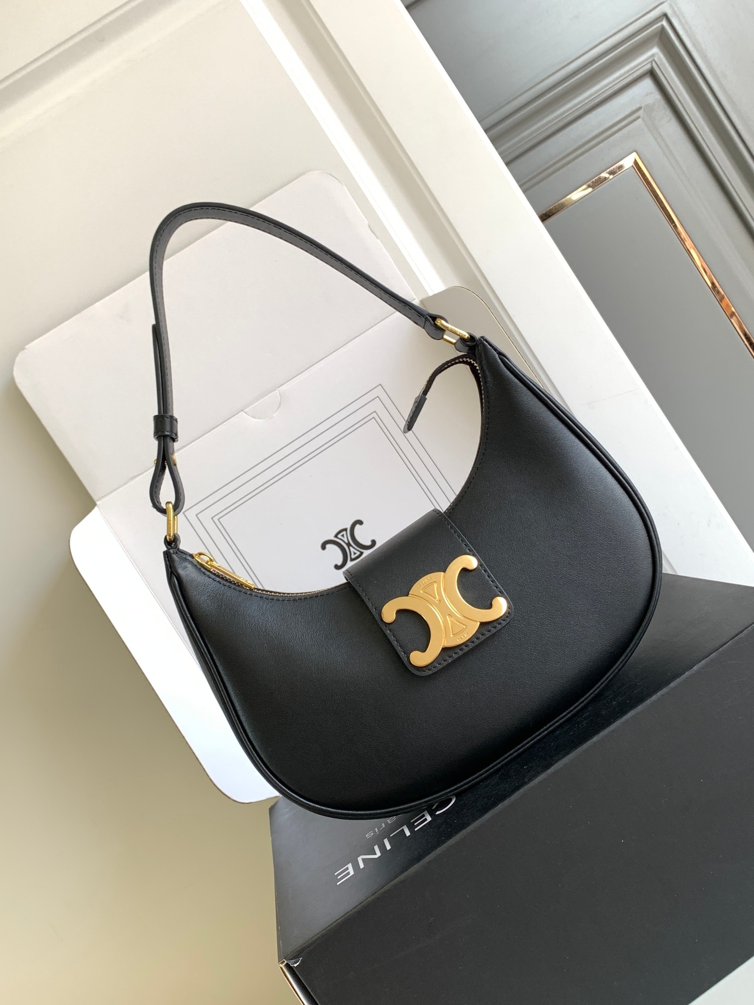 celine-medium-ava-black-9 Celine Medium Ava Bag - front view