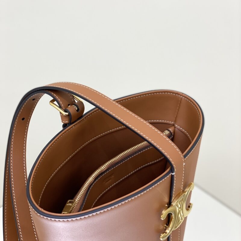 Celine Triomphe Bucket Bag Brown Gallery 7 Celine Triomphe Bucket Bag Brown Gallery 7 - Replica Celine Bag
