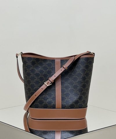 Celine Triomphe Bucket Brown - Replika Celine Tasche