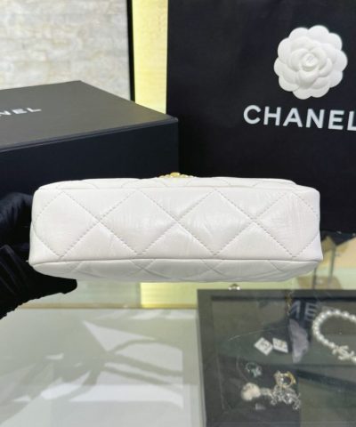 CHANEL 19 Mini Flap White Bag