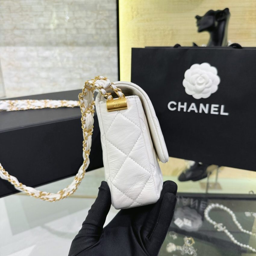 chanel-19-mini-flap-white-bag-gallery-3 CHANEL 19 Mini Flap White Bag - fake chanel 19 mini detail 5