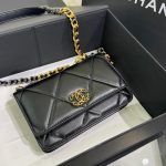 chanel-19-wallet-on-chain-black-gallery-4 CHANEL 19 Wallet on Chain Black - fake chanel woc detail 7