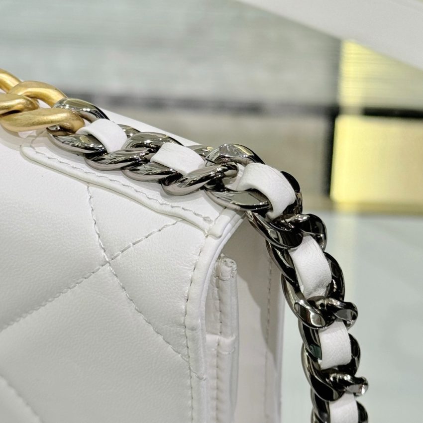chanel-19-wallet-on-chain-white-gallery-6 CHANEL 19 Wallet on Chain White - chanel wallet on chain dupe detail 11
