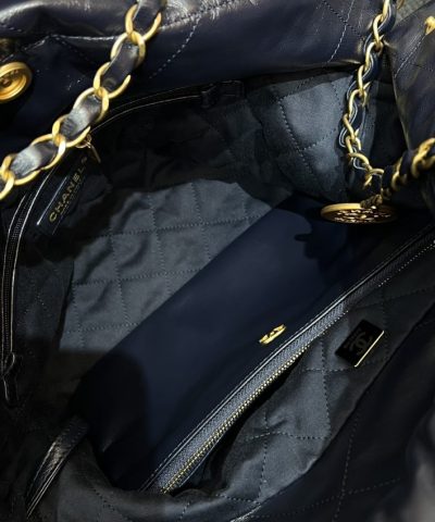 CHANEL 22 Small Handbag Dark Blue
