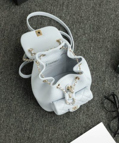 CHANEL 23A Backpack Small Light Blue