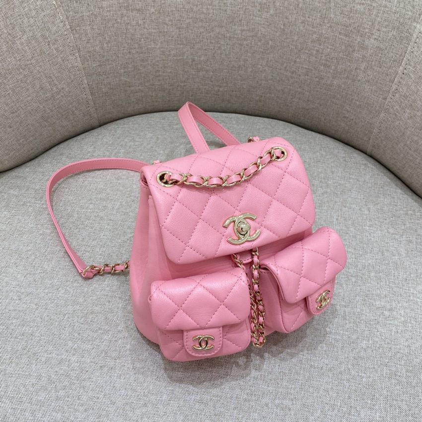 chanel-23a-backpack-small-pink-gallery-8 CHANEL 23A Backpack Small Pink - chanel backpack replica detail 22