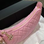 Chanel 23p Crescent Bag Pink 5 CHANEL 23P Crescent Bag Pink - fake chanel crescent pink detail 4