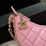 Chanel 23p Crescent Bag Pink 7 CHANEL 23P Crescent Bag Pink - fake chanel crescent pink detail 6