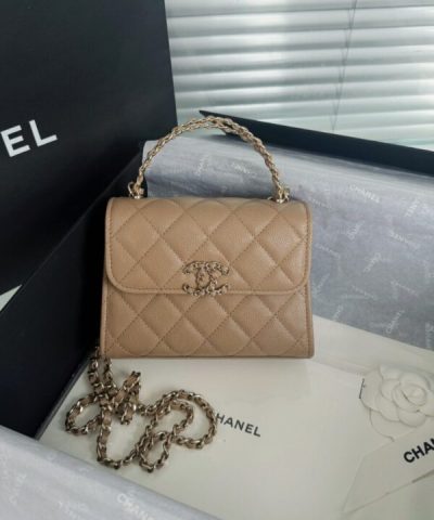 CHANEL 23P Kelly Handle Milk Tea