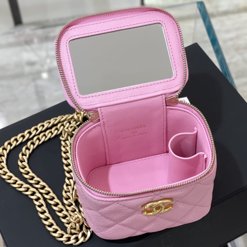 Chanel 23p Lipstick Bag Pink 6 CHANEL 23P Lipstick Bag Pink - chanel lipstick bag dupe detail 5
