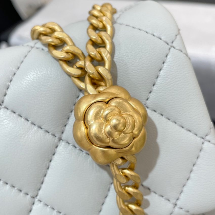 Chanel 23s Camellia Square Light Blue 9 CHANEL 23S Camellia Square Light Blue - chanel camellia square blue replica detail 8