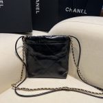 Chanel 23s Mini Garbage Bag Black 2 CHANEL 23s Mini Garbage Bag Black - chanel garbage bag black dupe detail 2