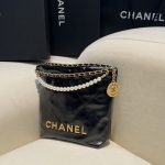 Chanel 23s Mini Garbage Bag Black 4 CHANEL 23s Mini Garbage Bag Black - chanel garbage bag black dupe detail 4