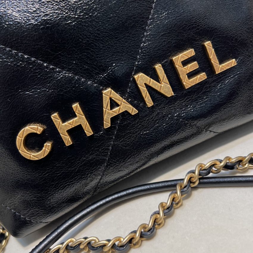 Chanel 23s Mini Garbage Bag Black 5 CHANEL 23s Mini Garbage Bag Black - chanel garbage bag black dupe detail 5