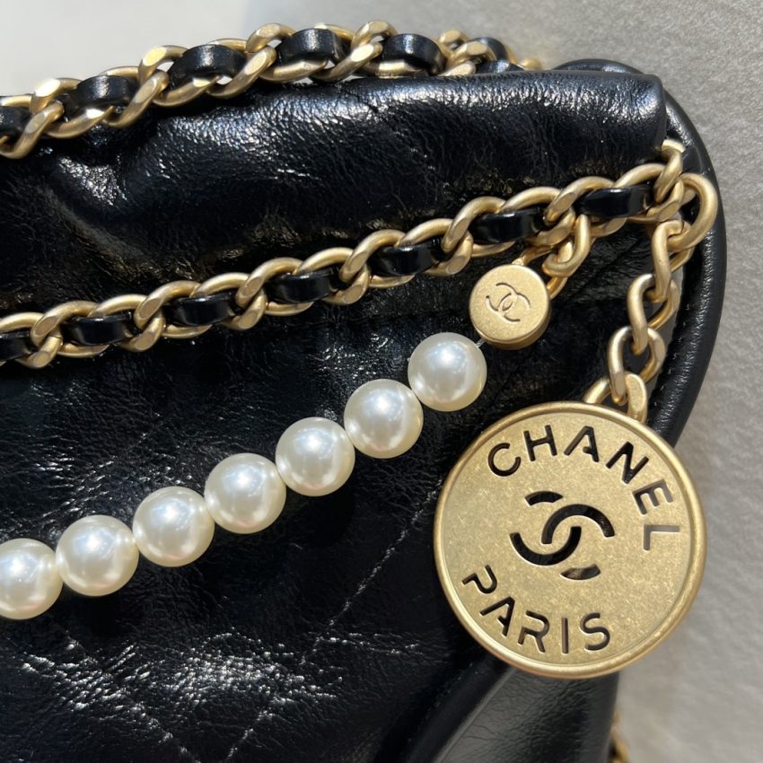 Chanel 23s Mini Garbage Bag Black 6 CHANEL 23s Mini Garbage Bag Black - chanel garbage bag black dupe detail 6