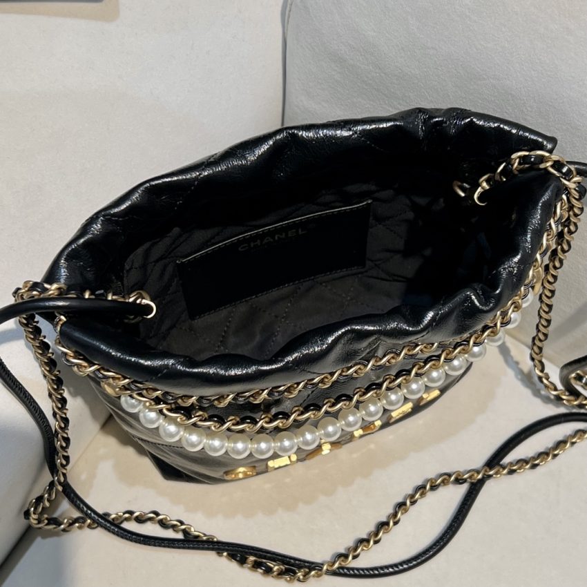 Chanel 23s Mini Garbage Bag Black 8 CHANEL 23s Mini Garbage Bag Black - chanel garbage bag black dupe detail 8