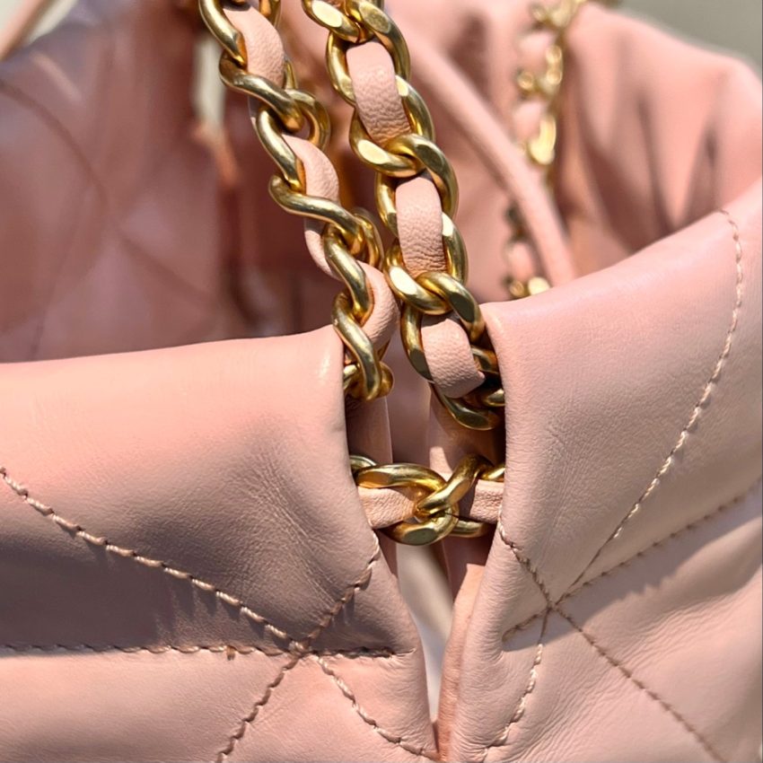 Chanel 23s Mini Garbage Bag Pink 4 CHANEL 23s Mini Garbage Bag Pink - chanel mini garbage bag pink dupe detail 3