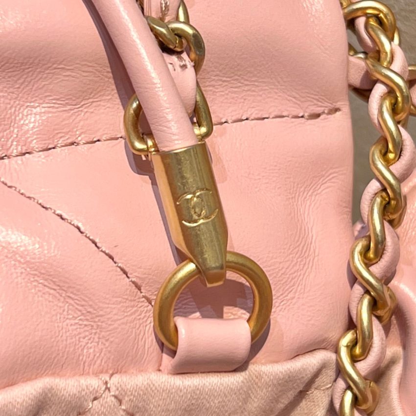 Chanel 23s Mini Garbage Bag Pink 5 CHANEL 23s Mini Garbage Bag Pink - chanel mini garbage bag pink dupe detail 4