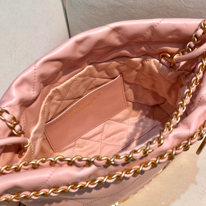 Chanel 23s Mini Garbage Bag Pink 7 CHANEL 23s Mini Garbage Bag Pink - chanel mini garbage bag pink dupe detail 6
