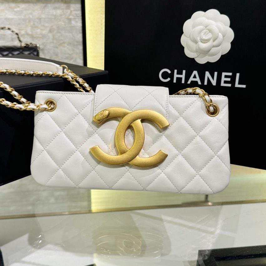 CHANEL 24c Baguette Bag White - chanel baguette replica detail 7