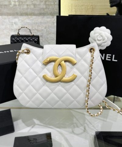 CHANEL 24c Round Shoulder Bag White