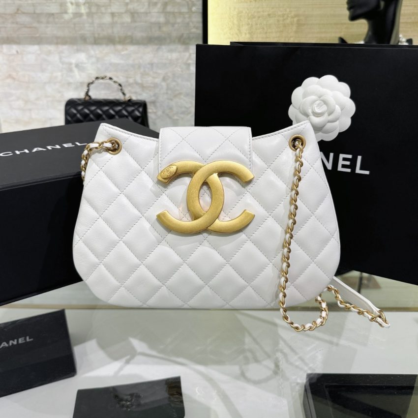 chanel-24c-round-shoulder-bag-white-gallery-1 CHANEL 24c Round Shoulder Bag White - chanel shoulder bag replica detail 1