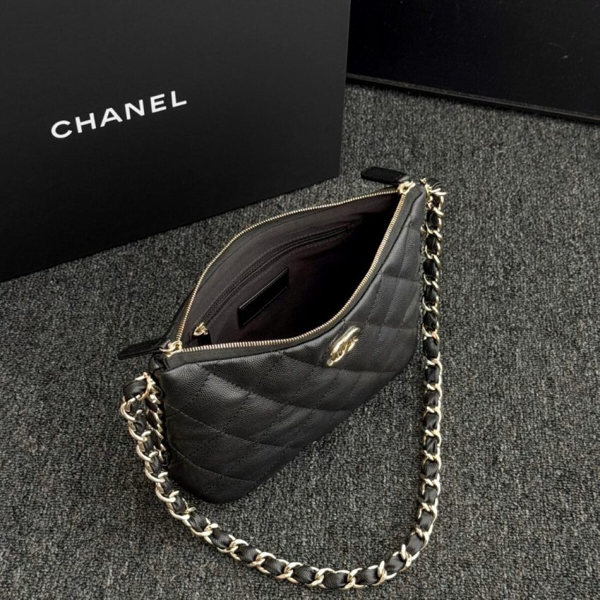 chanel-24p-dumpling-bag-black-gallery-7 CHANEL 24p Dumpling Bag Black - chanel dumpling bag dupe detail 13