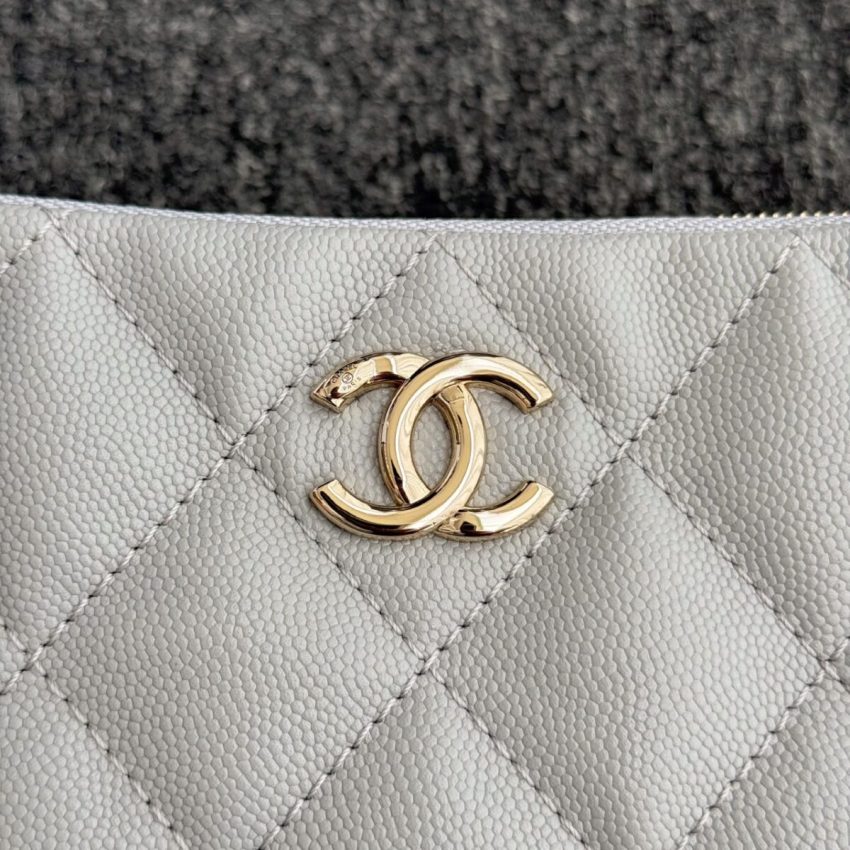 chanel-24p-dumpling-bag-gray-gallery-2 CHANEL 24p Dumpling Bag Gray - chanel dumpling bag replica detail 3