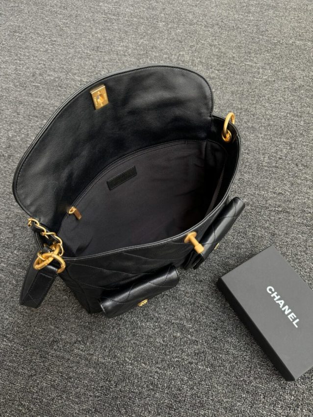 chanel-24p-postman-bag-small-black-gallery-10 CHANEL 24p Postman Bag Small Black - fake chanel postman bag detail 19