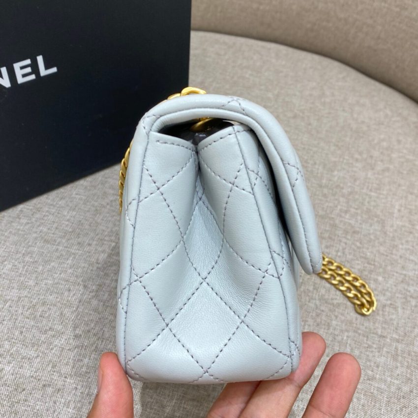 Chanel Camellia Flap Light Blue 3 CHANEL Camellia Flap Light Blue - chanel camellia light blue replica detail 2