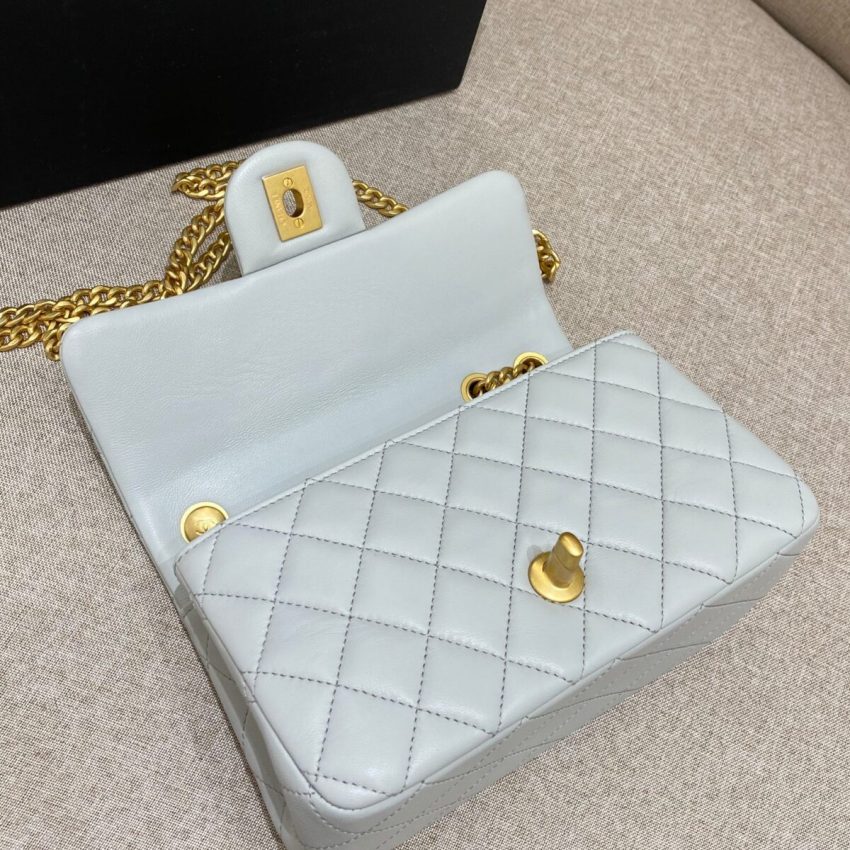 Chanel Camellia Flap Light Blue 4 CHANEL Camellia Flap Light Blue - chanel camellia light blue replica detail 3