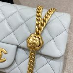 Chanel Camellia Flap Light Blue 5 CHANEL Camellia Flap Light Blue - chanel camellia light blue replica detail 4