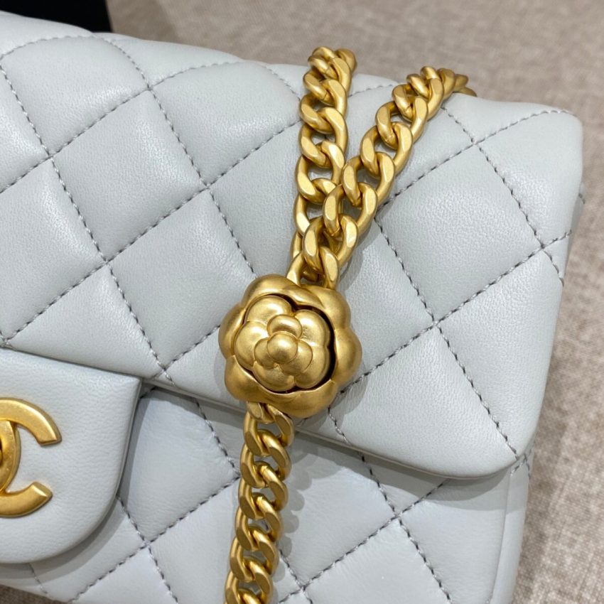 Chanel Camellia Flap Light Blue 5 CHANEL Camellia Flap Light Blue - chanel camellia light blue replica detail 4