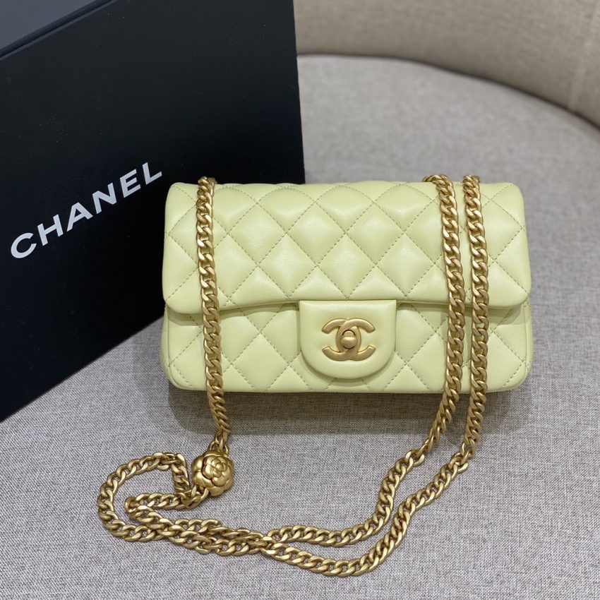 Chanel Camellia Flap Yellow 2 CHANEL Camellia Flap Yellow - fake chanel camellia yellow detail 1