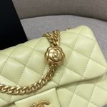 Chanel Camellia Flap Yellow 4 CHANEL Camellia Flap Yellow - fake chanel camellia yellow detail 3