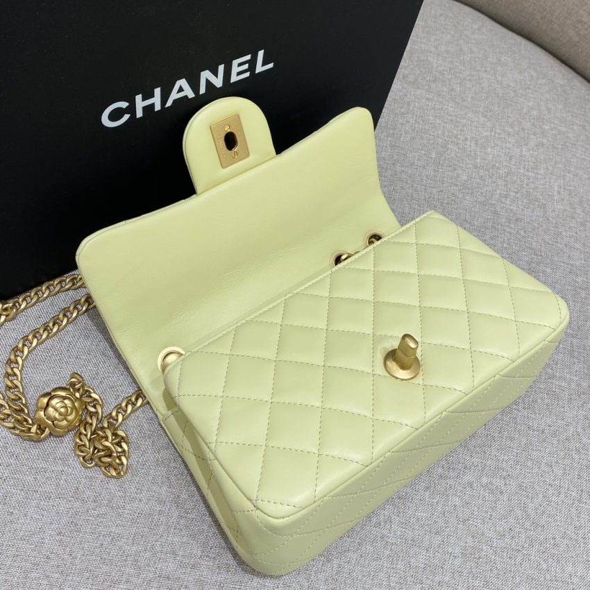 Chanel Camellia Flap Yellow 5 CHANEL Camellia Flap Yellow - fake chanel camellia yellow detail 4