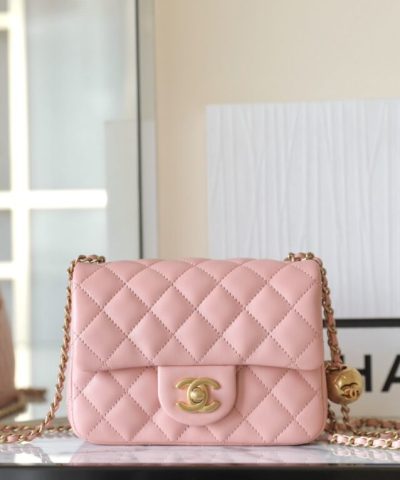 CHANEL CF 17cm Złota Kula Różowa