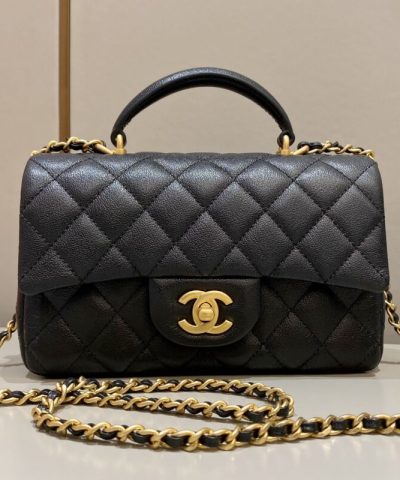 CHANEL CF 20 cm Handle Black