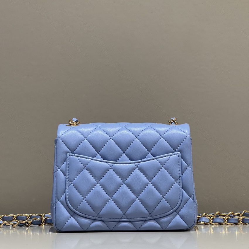 Chanel Classic Flap 17cm Blue 8 CHANEL Classic Flap 17cm Blue - chanel classic flap blue replica detail 7