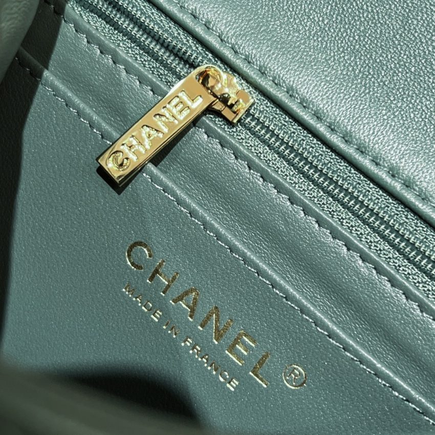 Chanel Classic Flap 17cm Green 3 CHANEL Classic Flap 17cm Green - replica chanel classic flap detail 2