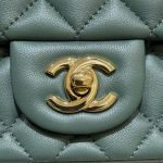 Chanel Classic Flap 17cm Green 7 CHANEL Classic Flap 17cm Green - replica chanel classic flap detail 6