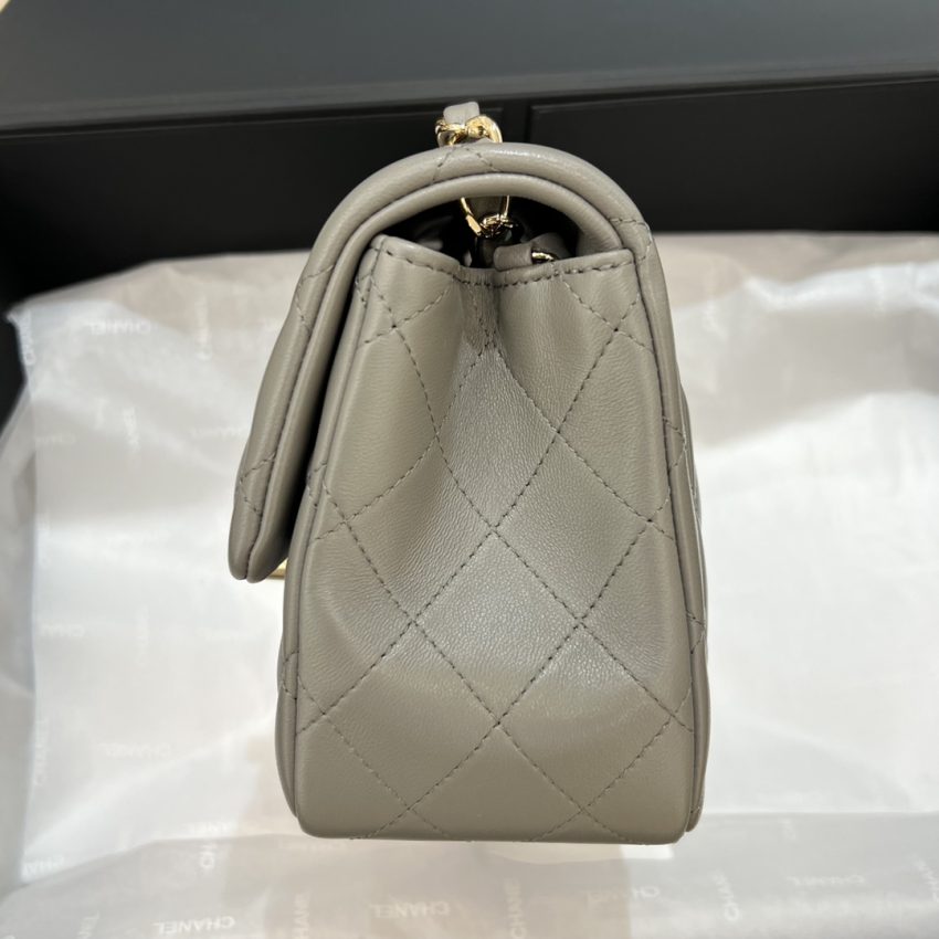 Chanel Classic Flap 17cm Grey 4 CHANEL Classic Flap 17cm Grey - chanel dupe bag detail 3