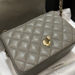 Chanel Classic Flap 17cm Grey 7 CHANEL Classic Flap 17cm Grey - chanel dupe bag detail 6