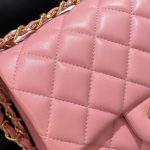Chanel Classic Flap 17cm Pink 5 CHANEL Classic Flap 17cm Pink - chanel classic flap dupe detail 4