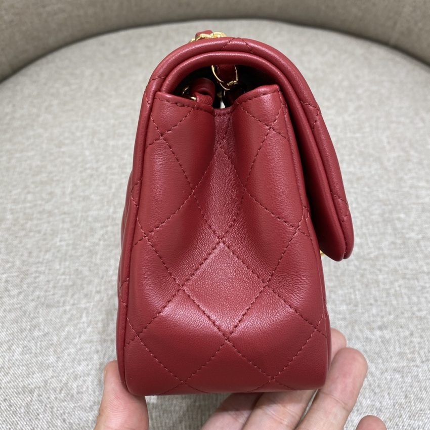 Chanel Classic Flap 17cm Red 6 CHANEL Classic Flap 17cm Red - knockoff chanel bag detail 5