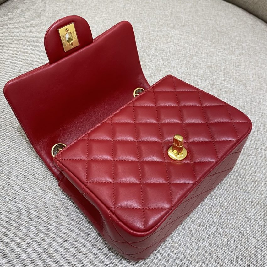 Chanel Classic Flap 17cm Red 8 CHANEL Classic Flap 17cm Red - knockoff chanel bag detail 7