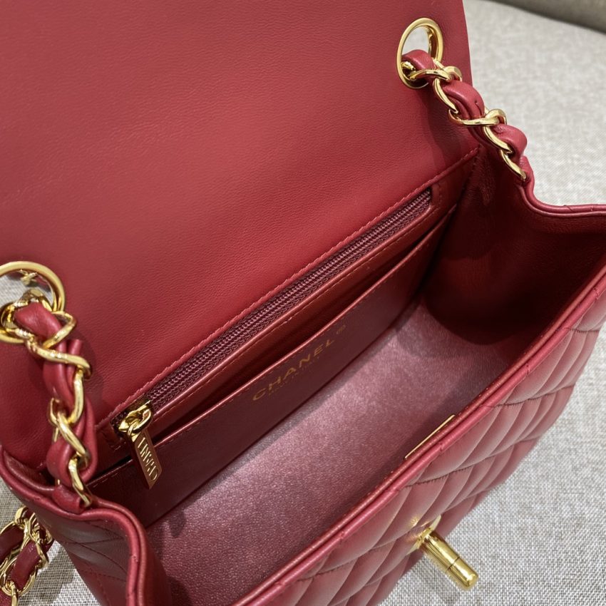 Chanel Classic Flap 17cm Red 9 CHANEL Classic Flap 17cm Red - knockoff chanel bag detail 8