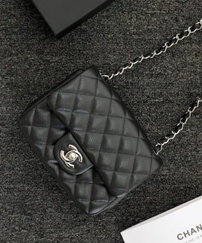 CHANEL Classic Flap 17cm Silver