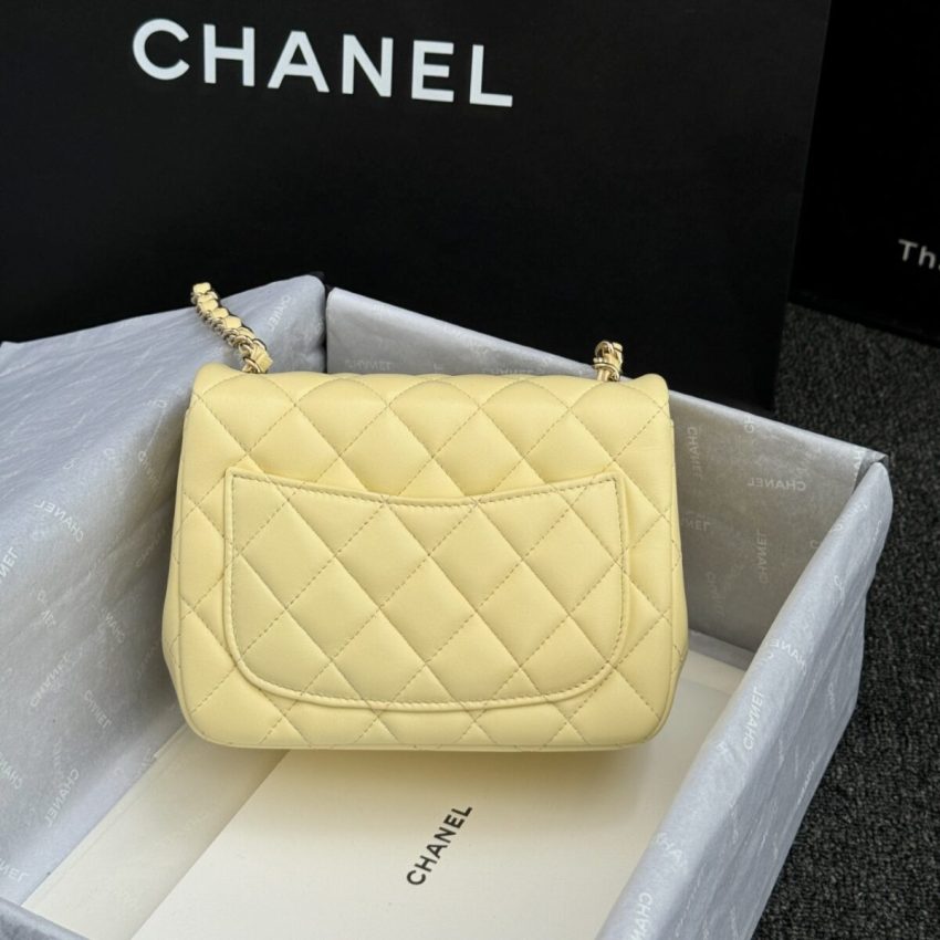 Chanel Classic Flap 17cm Yellow 2 CHANEL Classic Flap 17cm Yellow - imitation chanel bag detail 4